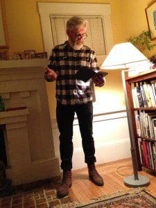 John Mercer at a Home Story Delivery Service reading in Oakland.